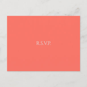 Coral Heart Wedding RSVP Invitation Postcard