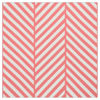 Coral Herringbone Large Scale Fabric