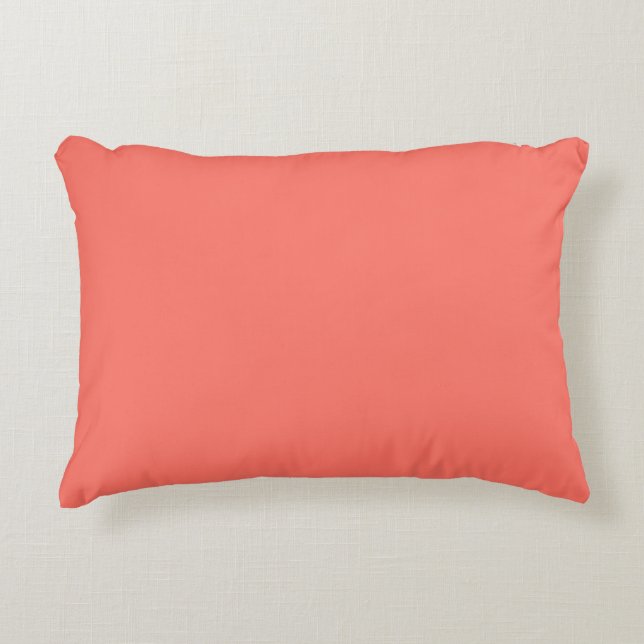 Coral hex code FF6F61 Decorative Cushion (Front)