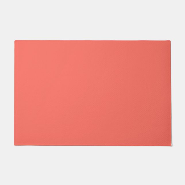 Coral hex code FF6F61 Doormat (Front)