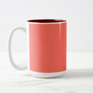 Coral hex code FF6F61 Two-Tone Coffee Mug