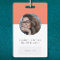 Coral ID Card | Modern Employee Photo Name Logo QR