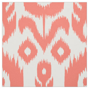 Coral Ikat Pattern Fabric