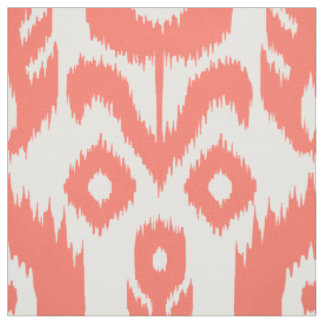 Coral Ikat Pattern Fabric