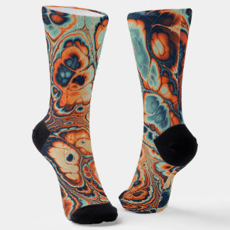 Coral & Indigo Marble Cells Socks