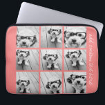 Coral Instagram Photo Collage with 9 photos Laptop Sleeve<br><div class="desc">Use your photos without frames on this one! Add your favourite pictures and snapshots to this strip for a fun memory keeper. An artistic way to display your best photo sharing pics.</div>