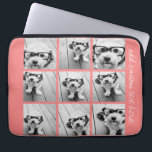 Coral Instagram Photo Collage with 9 photos Laptop Sleeve<br><div class="desc">Use your photos without frames on this one! Add your favourite pictures and snapshots to this strip for a fun memory keeper. An artistic way to display your best photo sharing pics.</div>