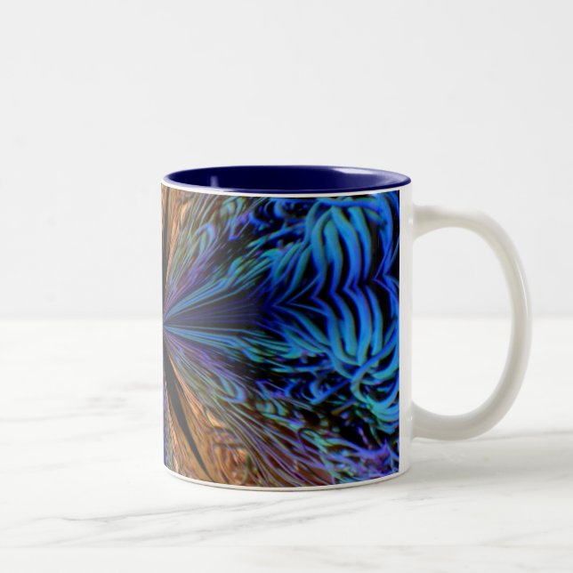 Coral Kaleidoscope Two-Tone Coffee Mug (Right)