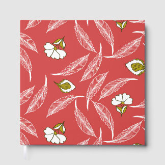 Coral Leaf Drift Throw Blanket Guest Book