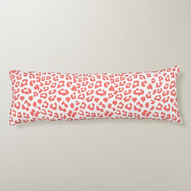 Coral Leopard Print Body Cushion (Back)
