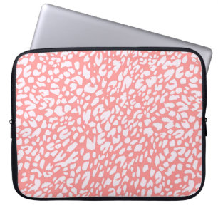 Coral Leopard Print Pattern Laptop Sleeve