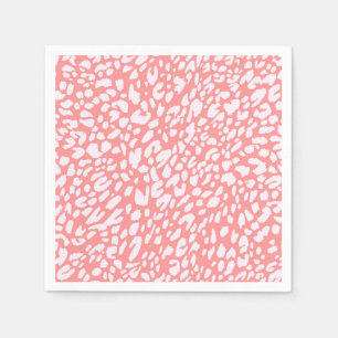 Coral Leopard Print Pattern Napkin