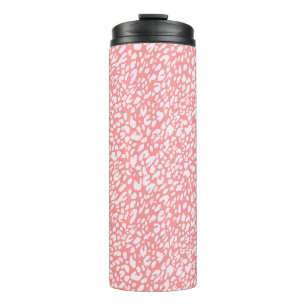 Coral Leopard Print Pattern Thermal Tumbler