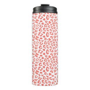 Coral Leopard Print Thermal Tumbler