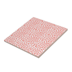 Coral Leopard Print Tile