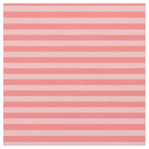 Coral & Light Pink Stripes Fabric