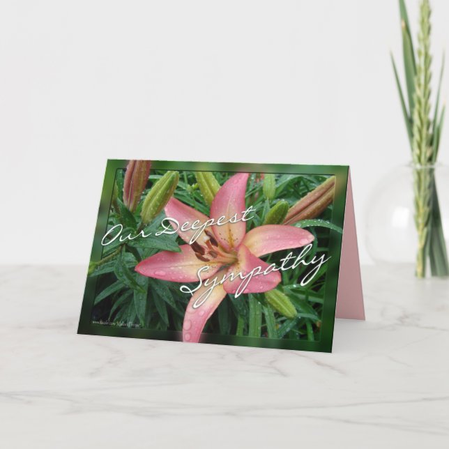 Coral Lily Sympathy-customise Card (Front)