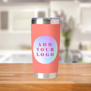 Coral logo business corporate insulated tumbler