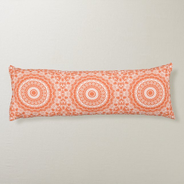 Coral Mandala Geometric Pattern Body Cushion (Back)