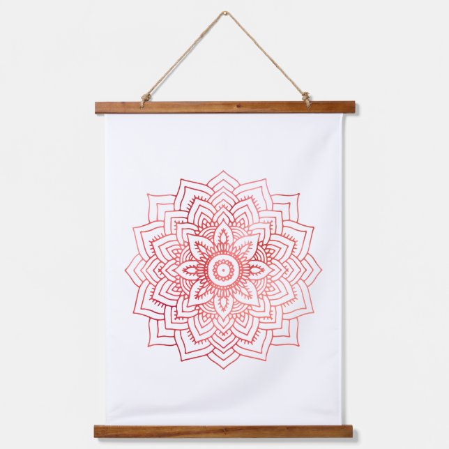 Coral Mandala Hanging Tapestry (Front)
