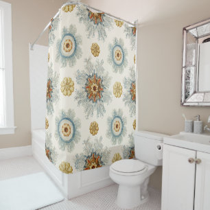 Coral Mandala Pattern Shower Curtain