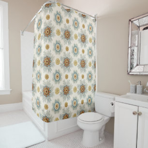 Coral Mandala Pattern Shower Curtain