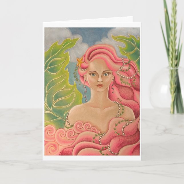 Coral Mermaid greeting card (Front)