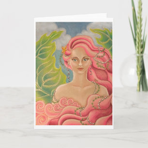 Coral Mermaid greeting card