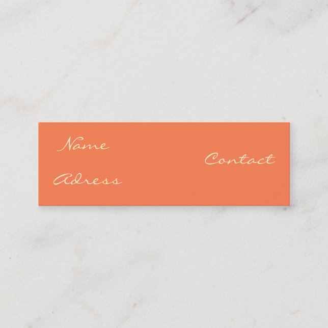 coral mini business card (Front)