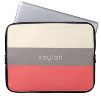 Coral Minimalist Colour Block Pattern with Name