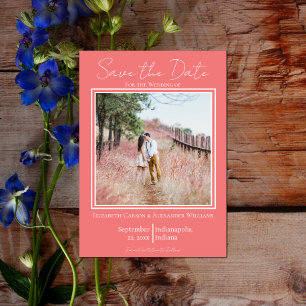 Coral Minimalist Photo Save The Date