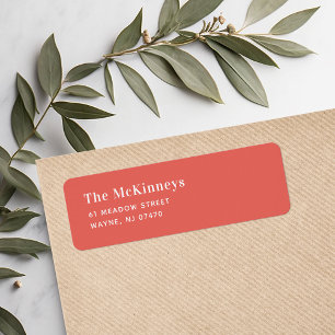Coral Minimalist Return Address