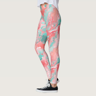 Coral Mint Acrylic Leggings