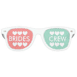 Coral mint brides crew bachelorette party shades