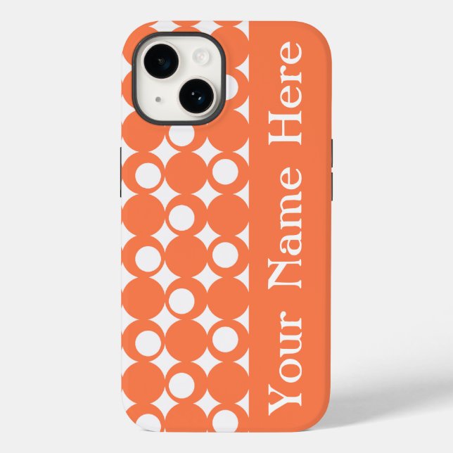 Coral Mod Ball Design with name Case-Mate iPhone Case (Back)