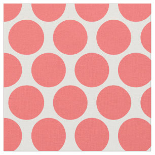 Coral Mod Dots Fabric