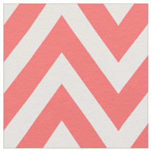 Coral Modern Chevron Large Scale Fabric