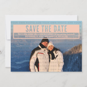 Coral Modern Cut Out Save the Date Invite