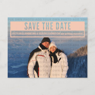 Coral Modern Cut Out Save the Date Postcard