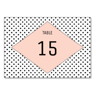Coral Modern Polka Dots Table Card