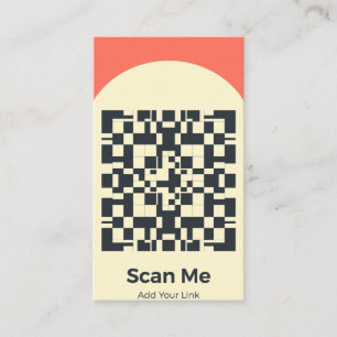 Coral Modern Scan Me Vertical Business Card