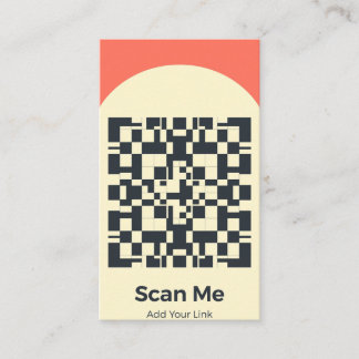 Coral Modern Scan Me Vertical Business Card