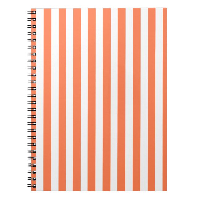 Coral Modern Stripes Notebook (Front)