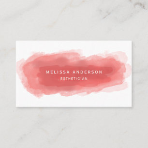 Coral Modern Watercolor Business Card