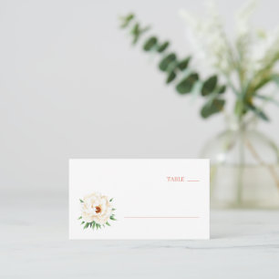 Coral Moderne Wedding Place Card
