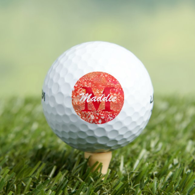 Coral Monogram Personalised Golf Ball (Insitu Tee)