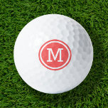 Coral Monogram Personalised Golf Balls<br><div class="desc">Tee off in style with our custom golf balls, personalised with a bold minimalist monogram initial in a modern circle frame. Choose from a wide selection of colours to create a design that’s uniquely yours. Perfect for gifting, these golf balls make a thoughtful and practical present for Christmas, Father’s Day,...</div>