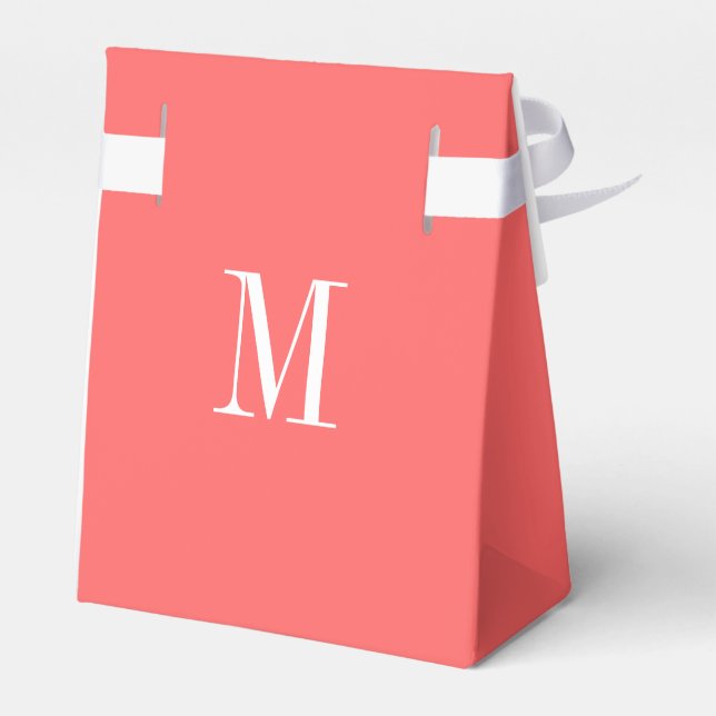 Coral Monogram template Favour Box (Back Side)