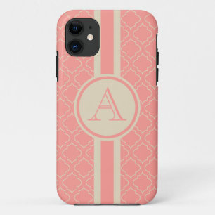 Coral Monogrammed iPhone 5 Case