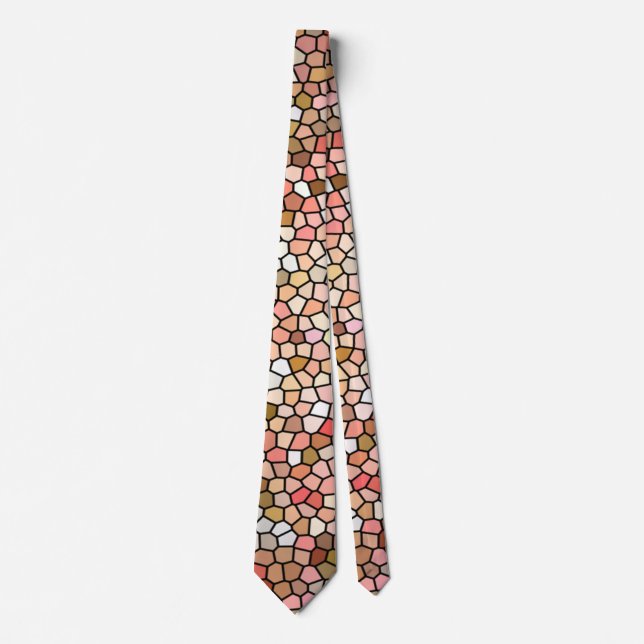 Coral Mosaic Beads Tie (Front)